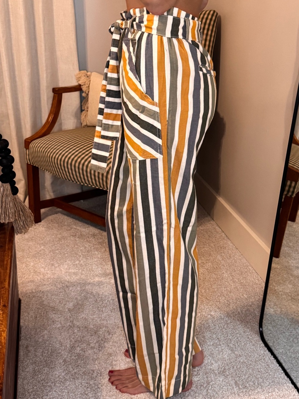 Anthropologie Striped Pants in fall colors